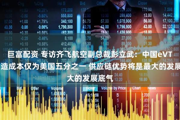 巨富配资 专访齐飞航空副总裁彭立武：中国eVTOL制造成本仅为美国五分之一 供应链优势将是最大的发展底气